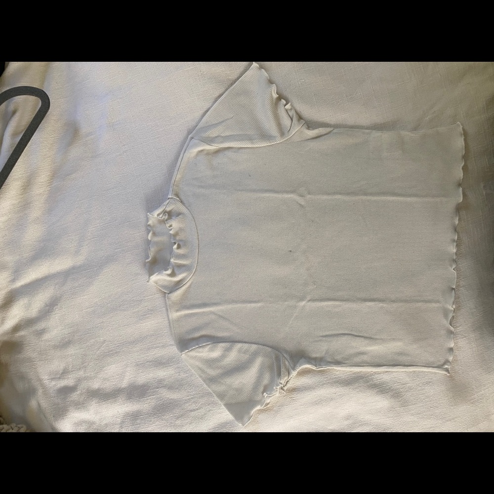 White Mock Neck T-Shirt